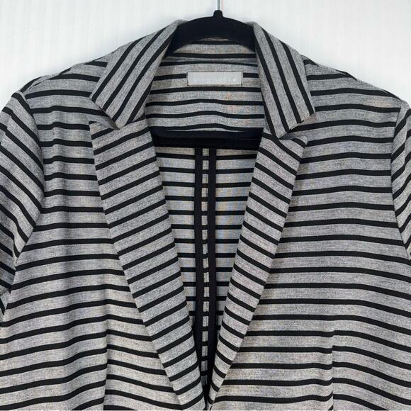 Olivia Moon Striped Black/Gray Stretch Knit Blazer Jacket Women's Size Medium - Picture 6 of 8